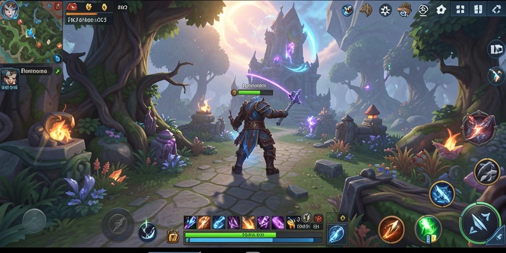 Screenshot ZK3 menampilkan pertarungan epik antara pemain dan monster besar.